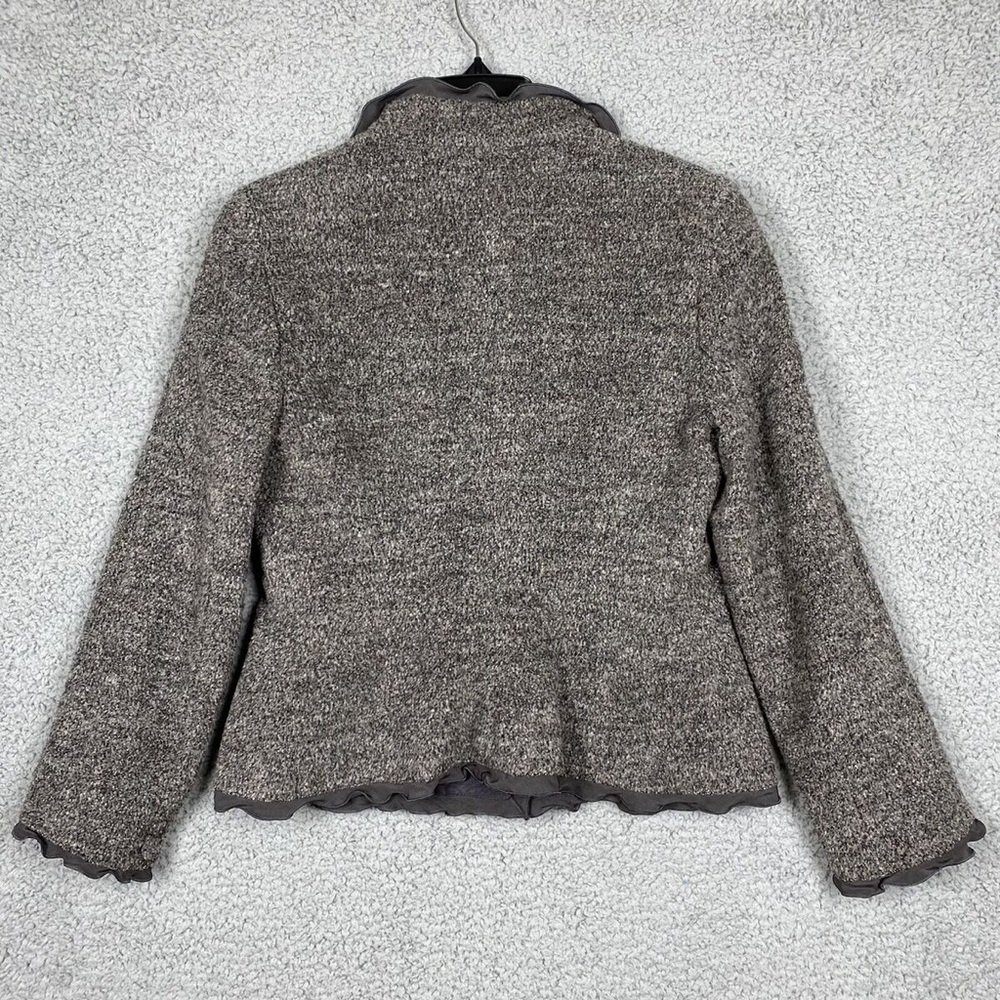 Armani Collezioni Women's Gray Ruffle Jacket - Picture 3 of 8